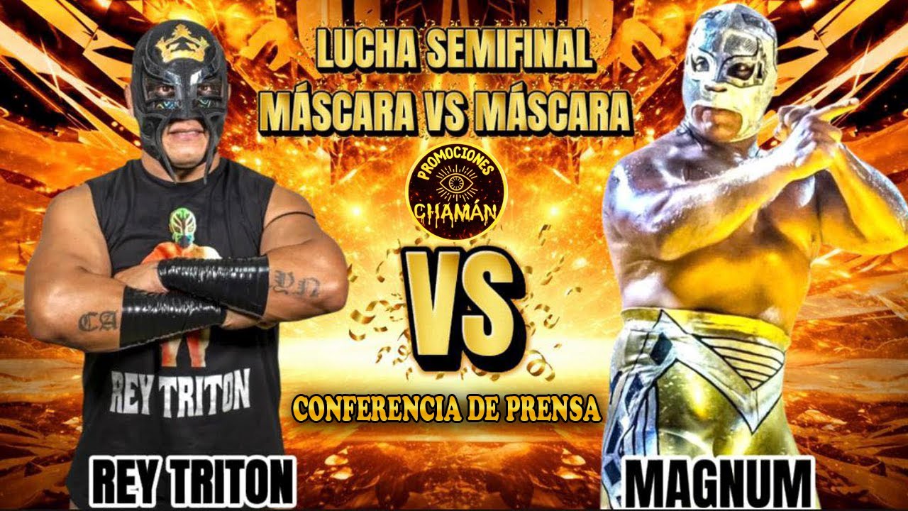 Mascara contra Mascara - Magnum Vs Rey Tritón (Conferencia de prensa) Promociones Chaman