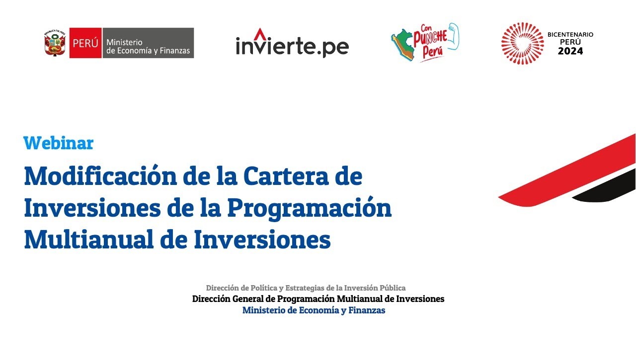 Lineamientos para las Modificaciones de la cartera de inversiones del PMI