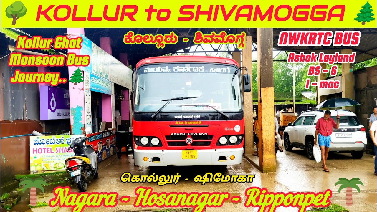 Extreme Monsoon Drive through Kollur Ghats | NWKRTC Bus Journey to Shivamogga #Nagara @selvamvlogs