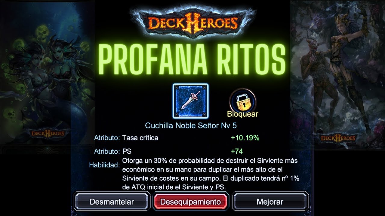 Deck Héroes Creando equipo de Profana Ritos 😍😍🙌🙌✨✨