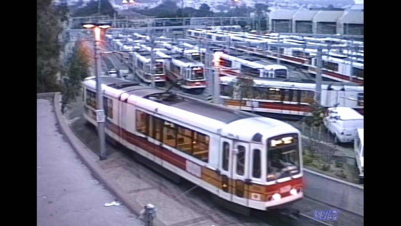 SF MUNI Boeing Vertol LRVs at West Portal, St. Francis Circle, and Balboa in 1987