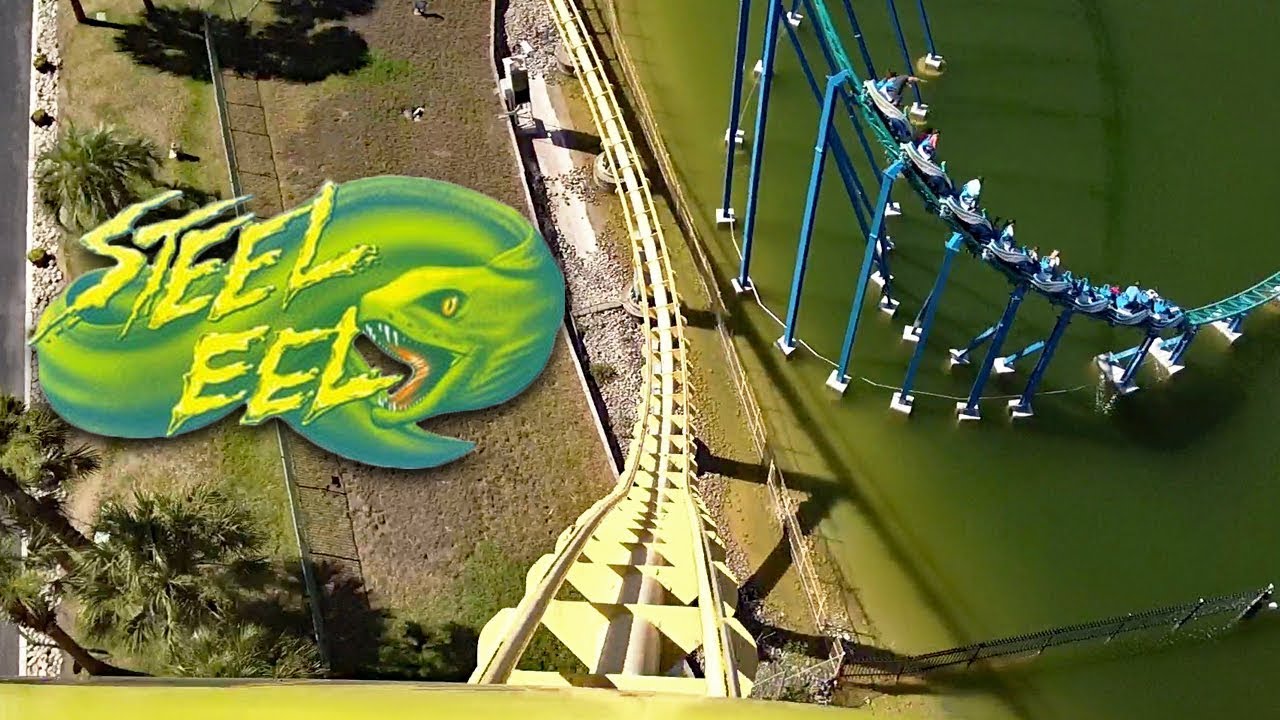Steel Eel HD Front Seat On Ride POV & Review. Morgan Roller Coaster At Seaworld San Antonio!