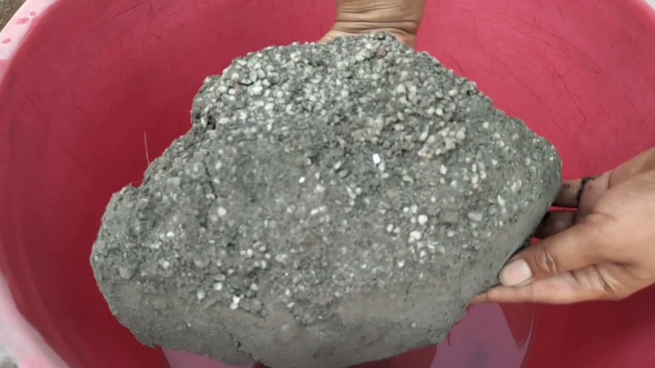 Black charcoal with white concrete crumbling 