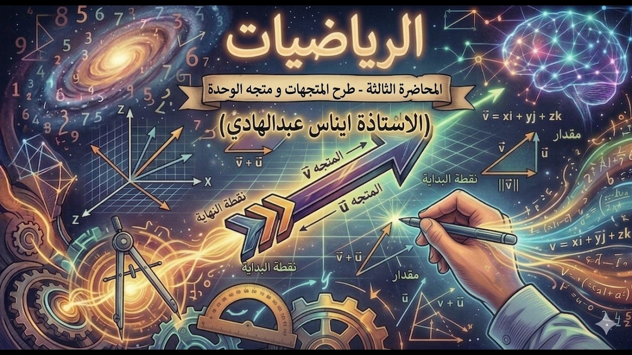 طرح المتجهات و متجه الوحدة - الرياضيات - الرابع العلمي - الاستاذة ايناس عبد الهادي
