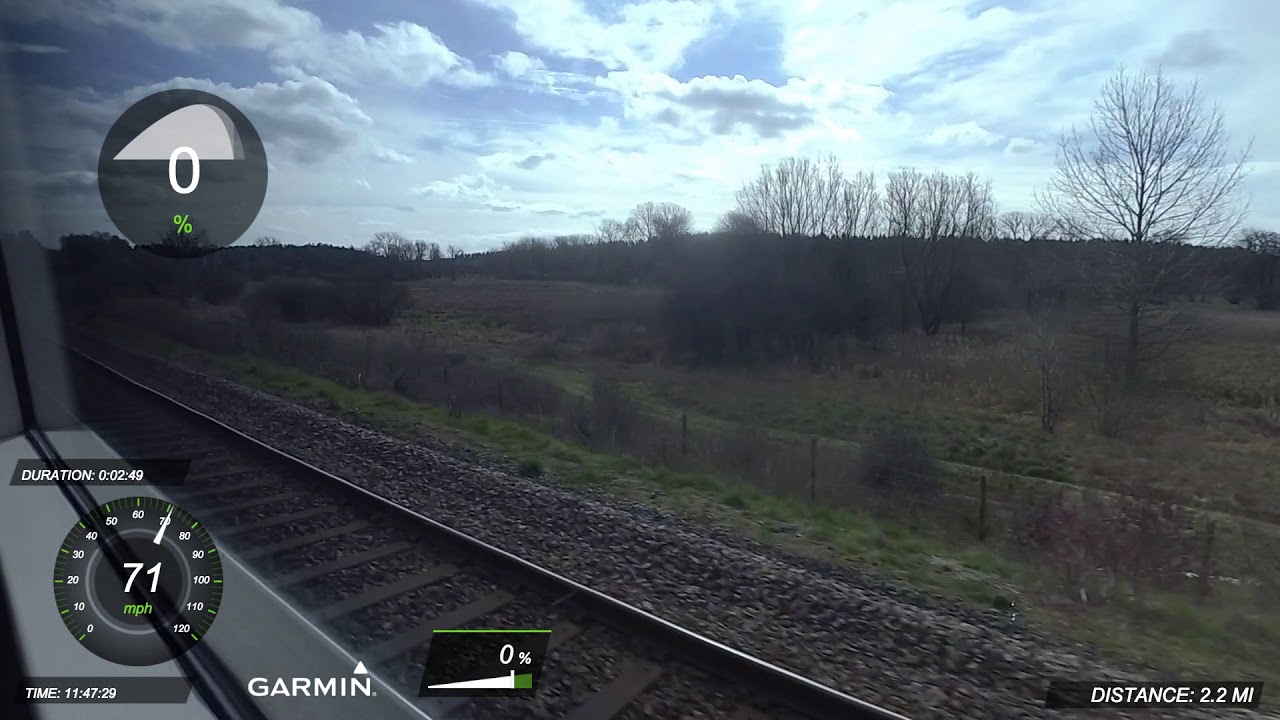 Class 170 Acceleration 0 to 90mph Brandon to Thetford Greater Anglia