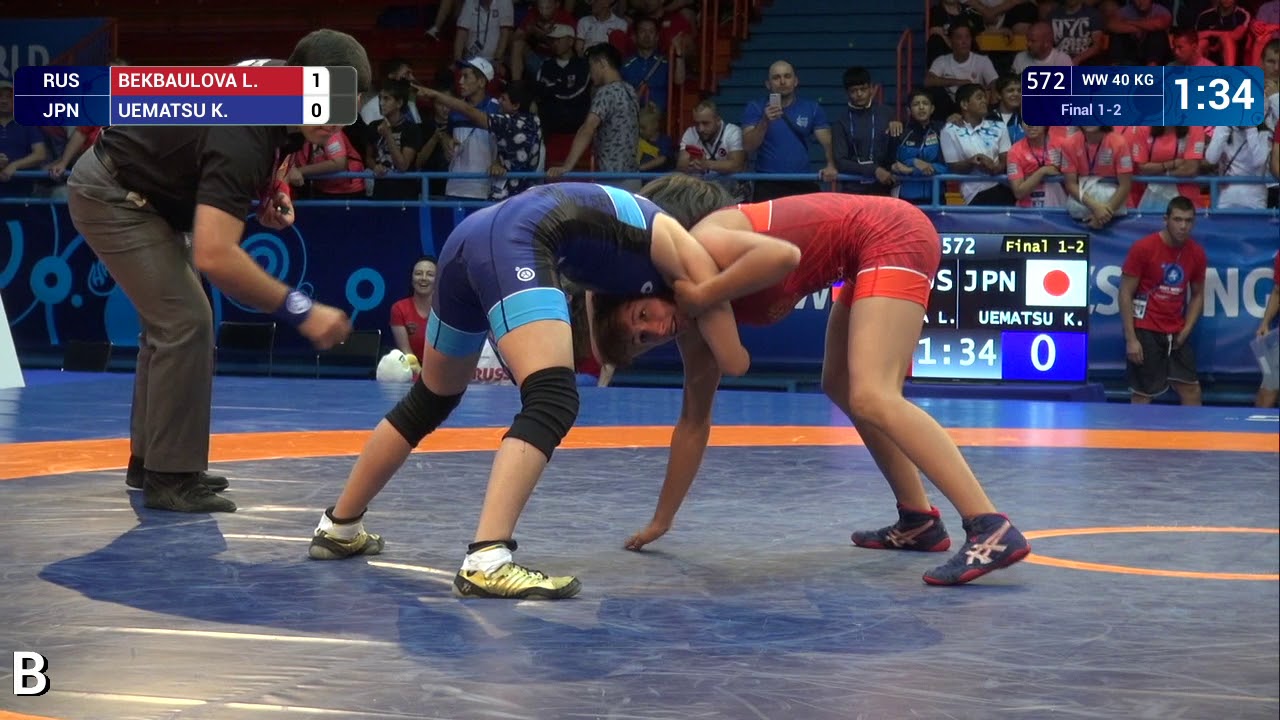 GOLD WW - 40 kg: L. BEKBAULOVA (RUS) v. K. UEMATSU (JPN)