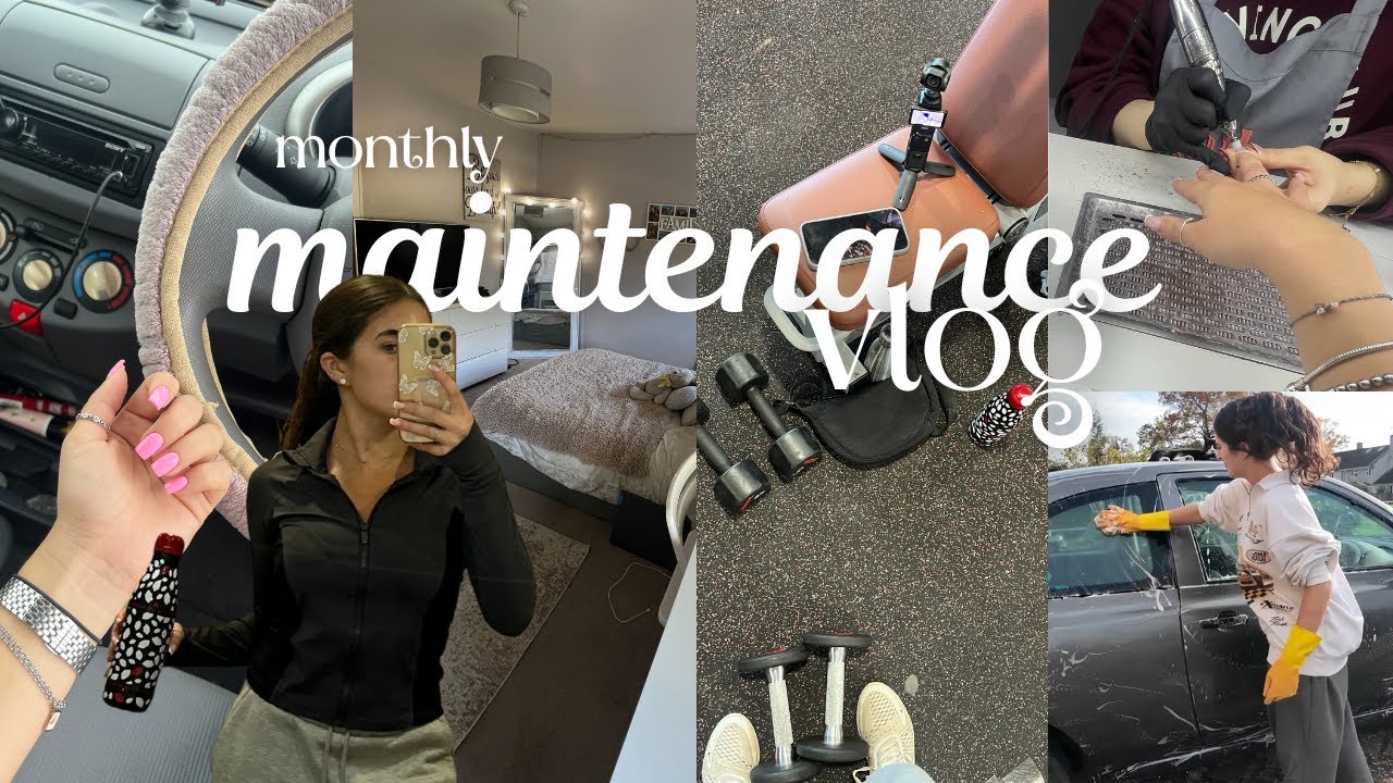 ЕЖЕМЕСЯЧНЫЙ ВЛОГ О ПОДДЕРЖКЕ🍂🫧| спортзал, маникюр, мойка машины, уборка комнаты, работа... ♡