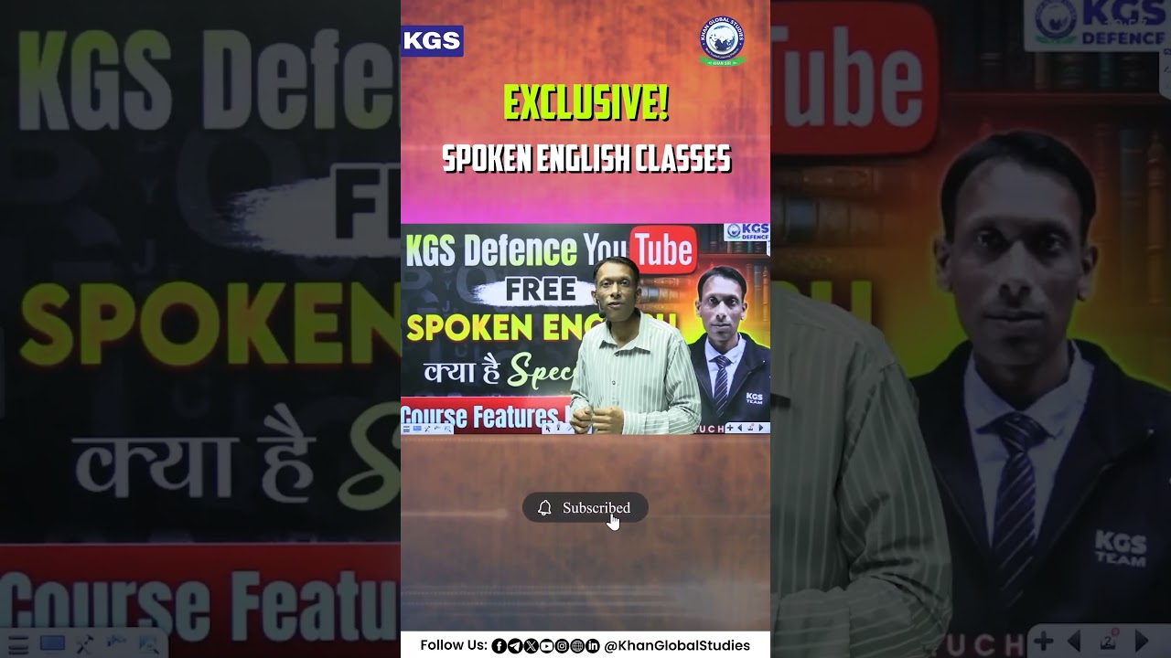 Learn Spoken English Free &ndash; KGS Defence YouTube Classes #englishspoken #exampreparation #kgsdefence