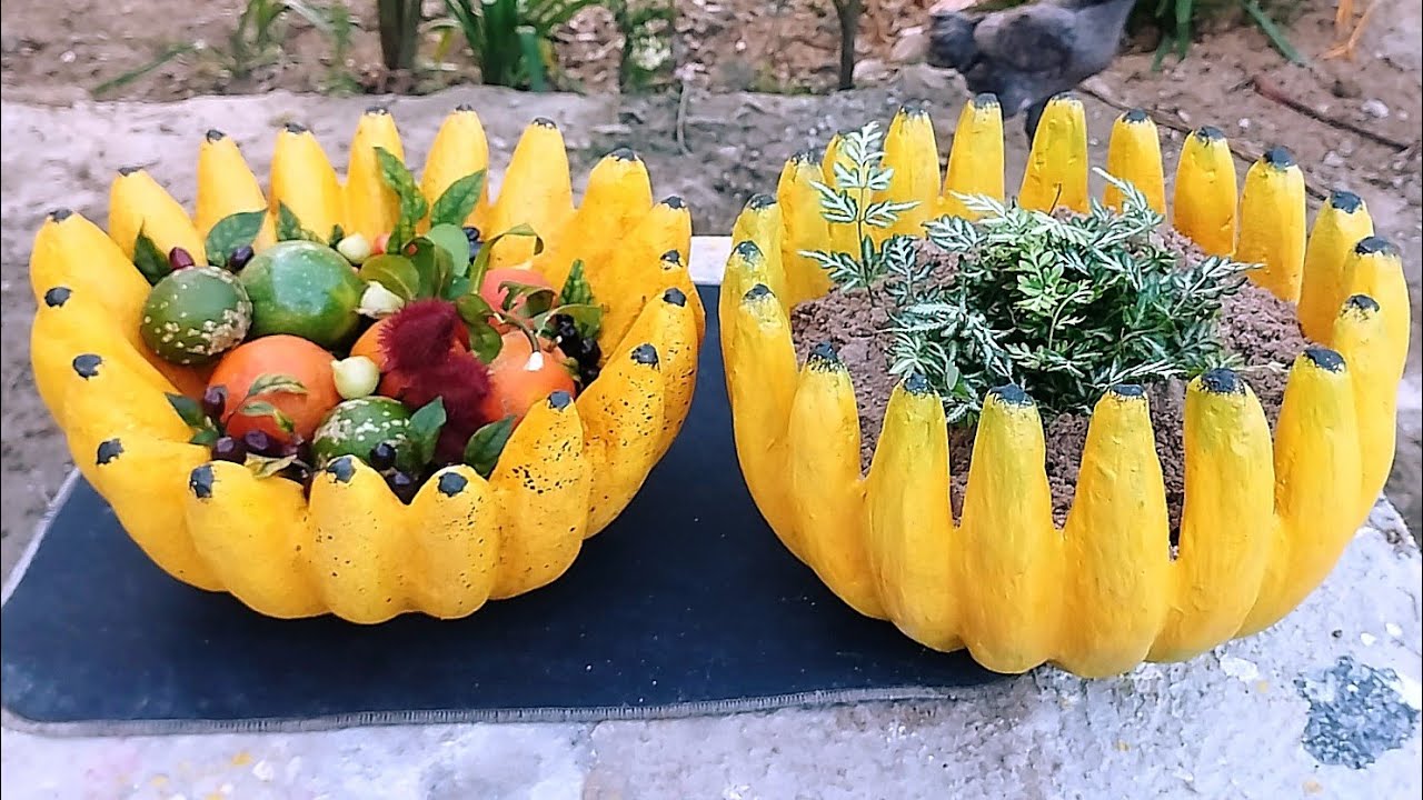 Fruteiras feitas com cimento e areia