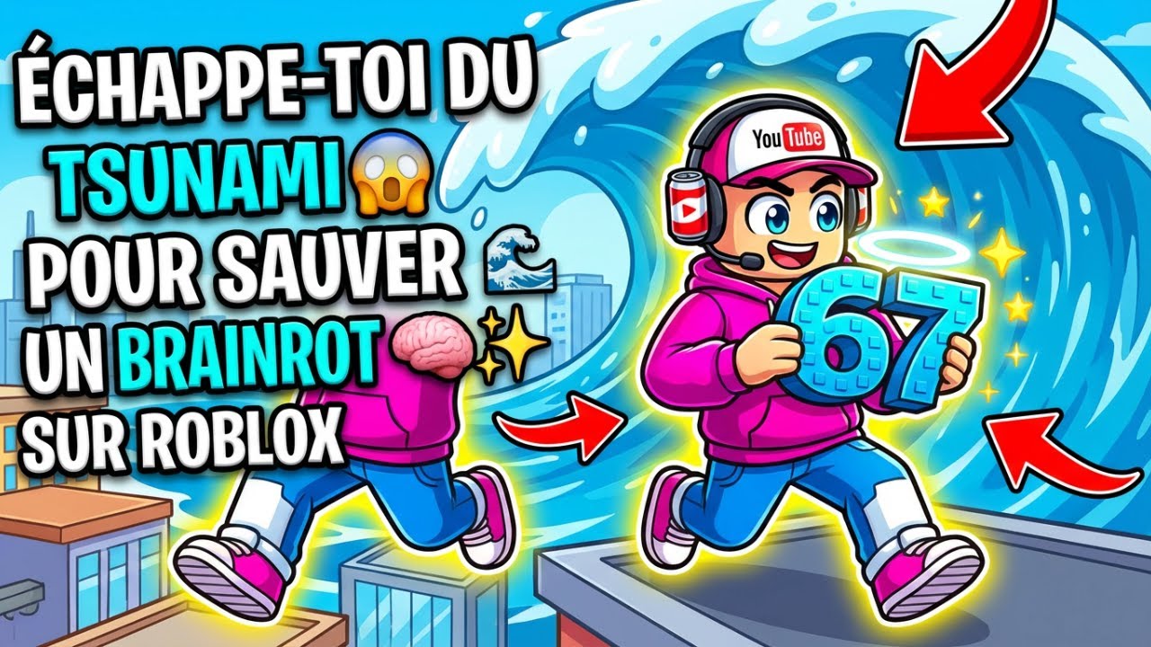 Echappe toi du tsunami pour des brainrot sur steal a brainrot SUR ROBLOX !! #shorts #roblox