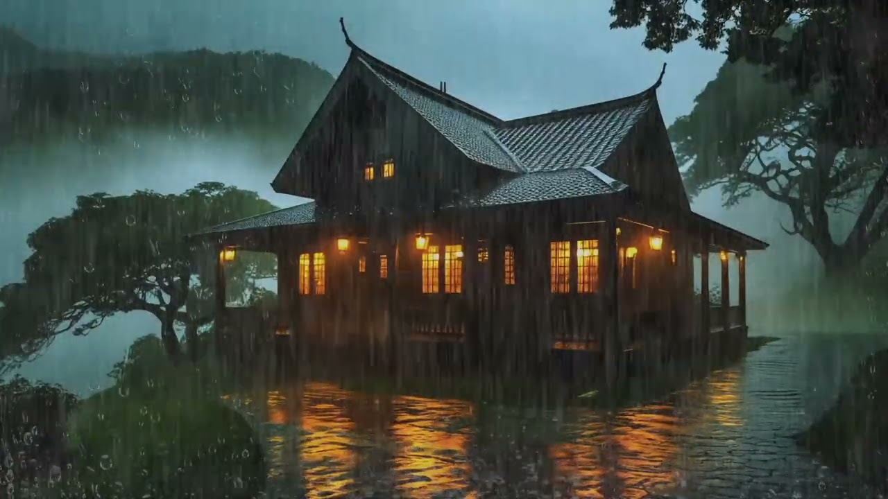 Mountain Cabin Rainstorm ⛰️🌧️ | Calm Sleep Sounds