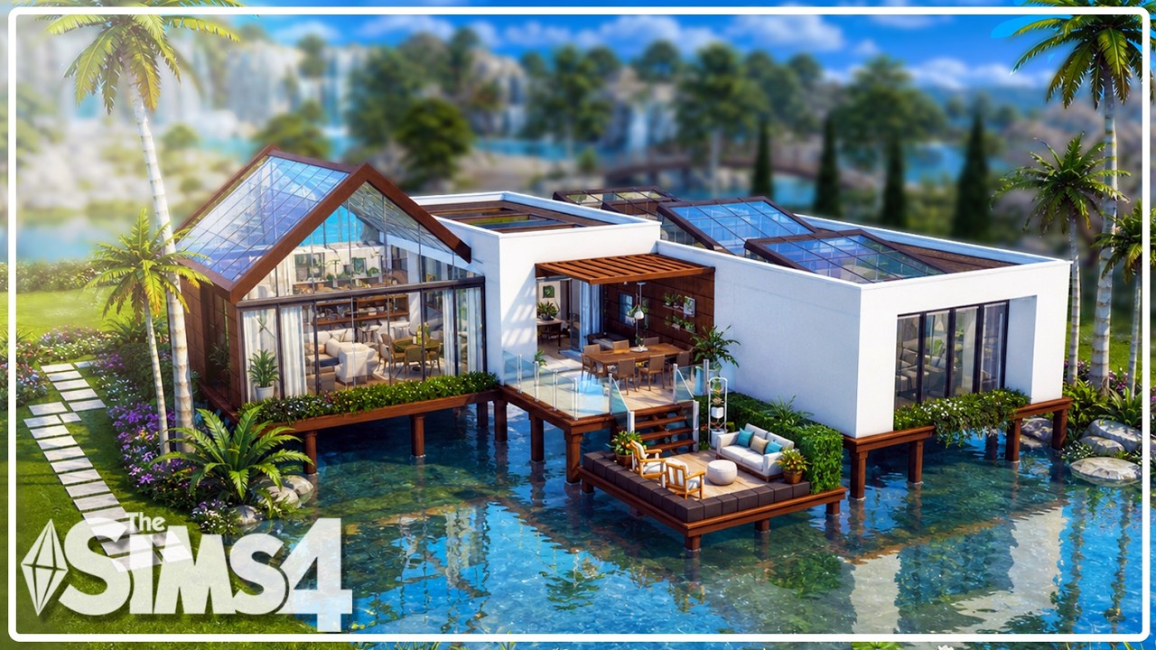 Modern Family House | Base Game + 3 kits | NO CC | Sims 4 Speed Build