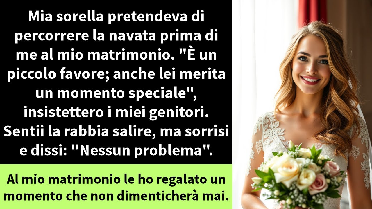 Mia sorella pretendeva di percorrere la navata prima di me al mio matrimonio.