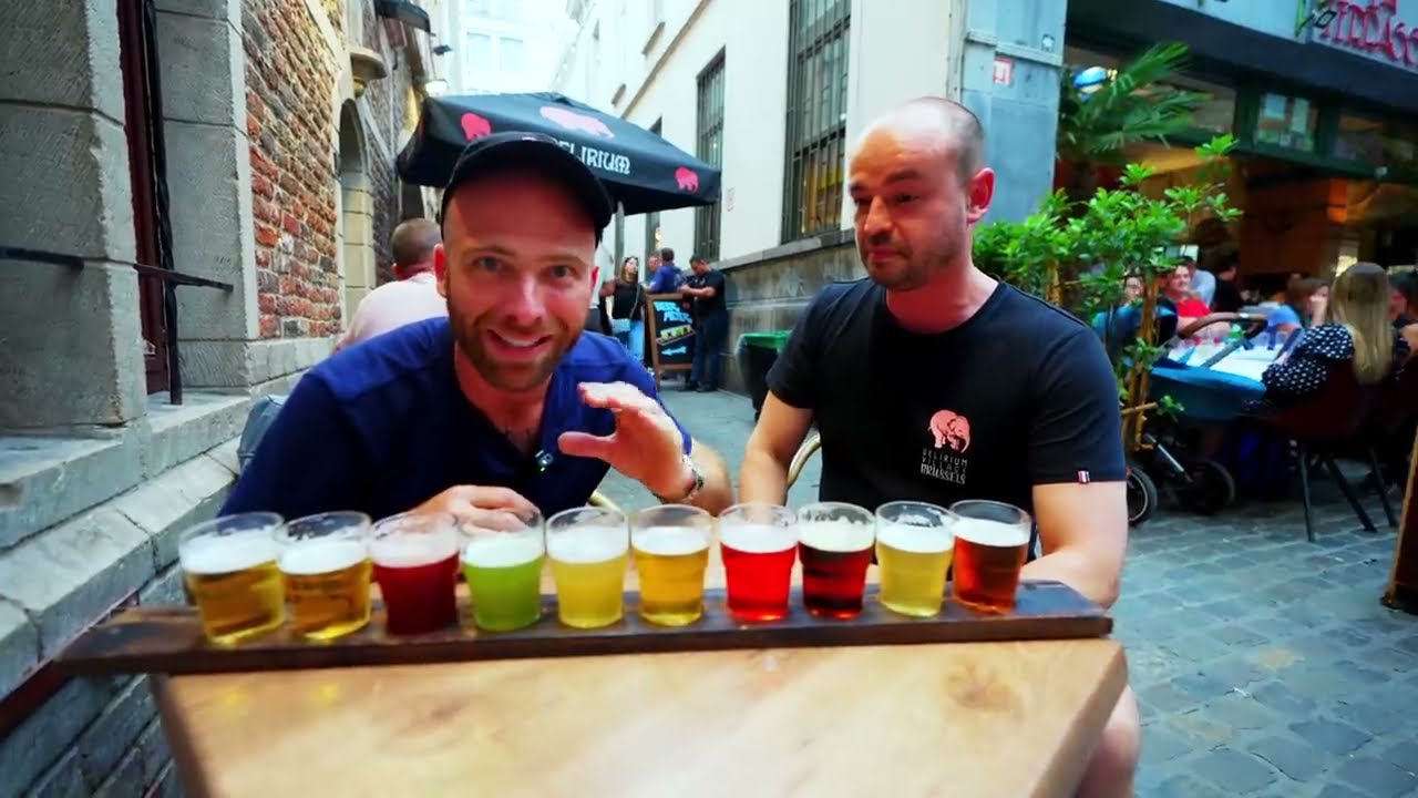 MASSIVE Belgian BEER TOUR at Delirium Village in Brussels, Belgium!