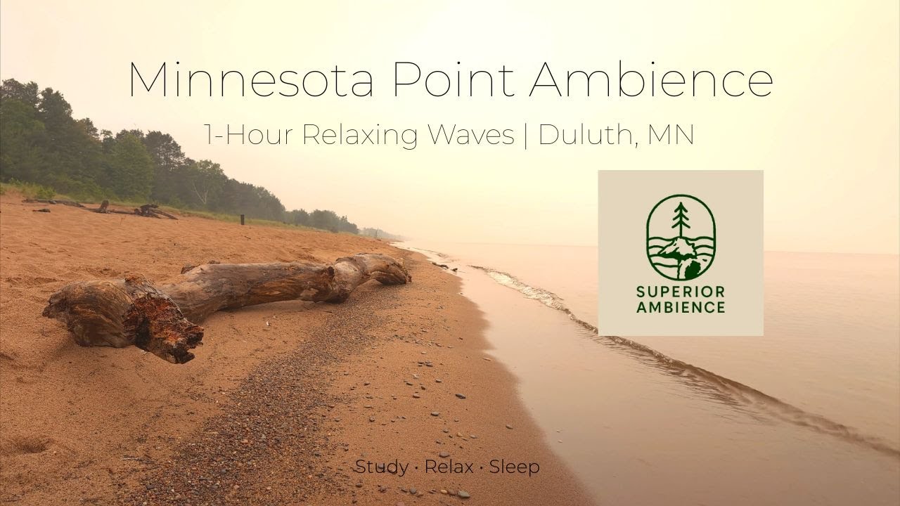 Smoky Morning Waves at Minnesota Point 🌫️ 1 Hour of Calm on Lake Superior | Wildfire Haze Ambience