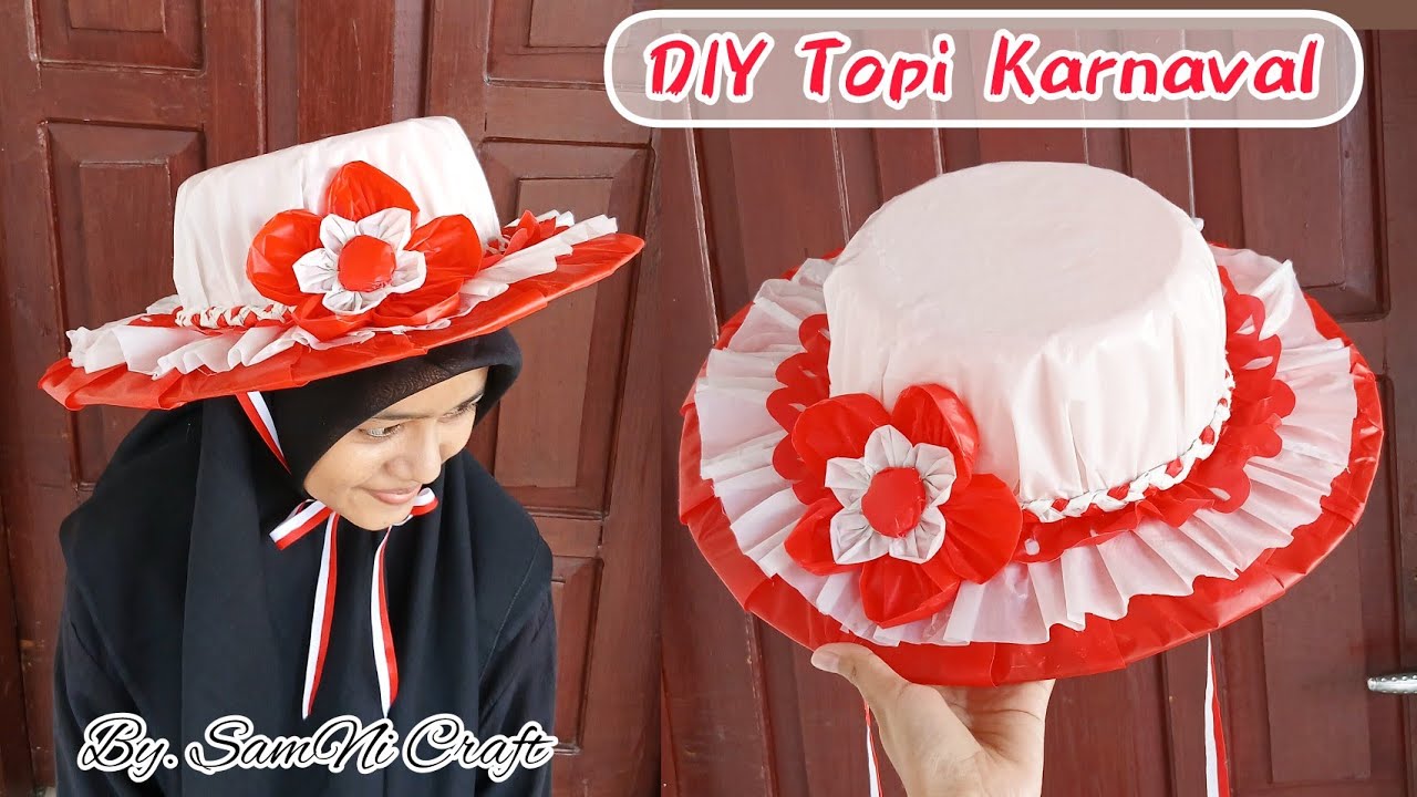 TOPI KARNAVAL dari Plastik Kresek dan Marang Nasi