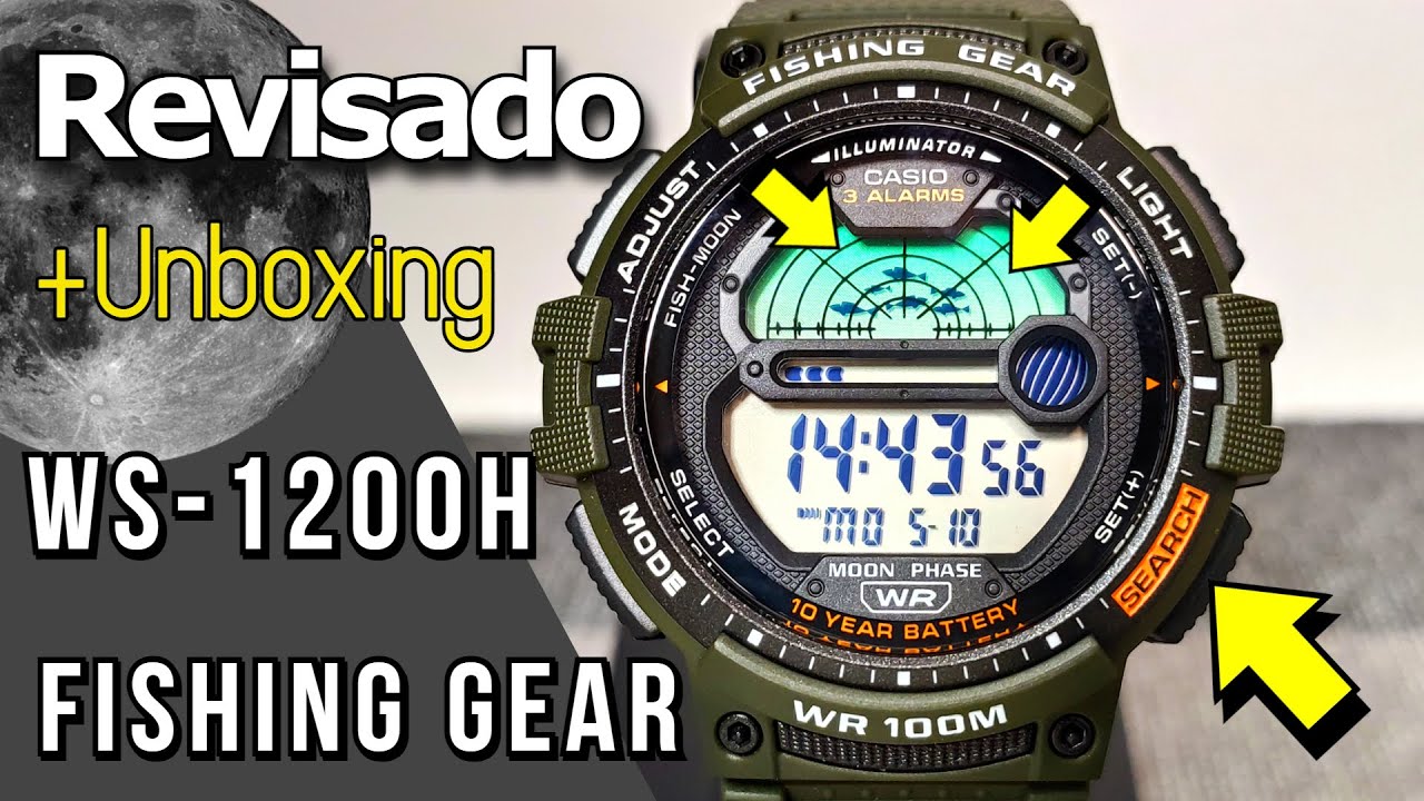 Revisado Casio Fishing Gear WS-1200H ⌚️ Con modo pesca y fase lunar⏫