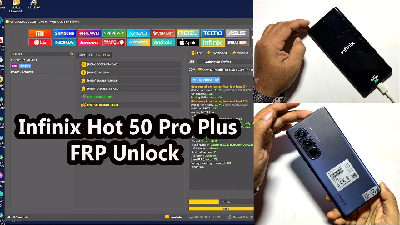 Infinix Hot 50 Pro Plus Frp Bypass Unlock Tool (X6880) Google Lock Bypass By Unlock Tool One Click