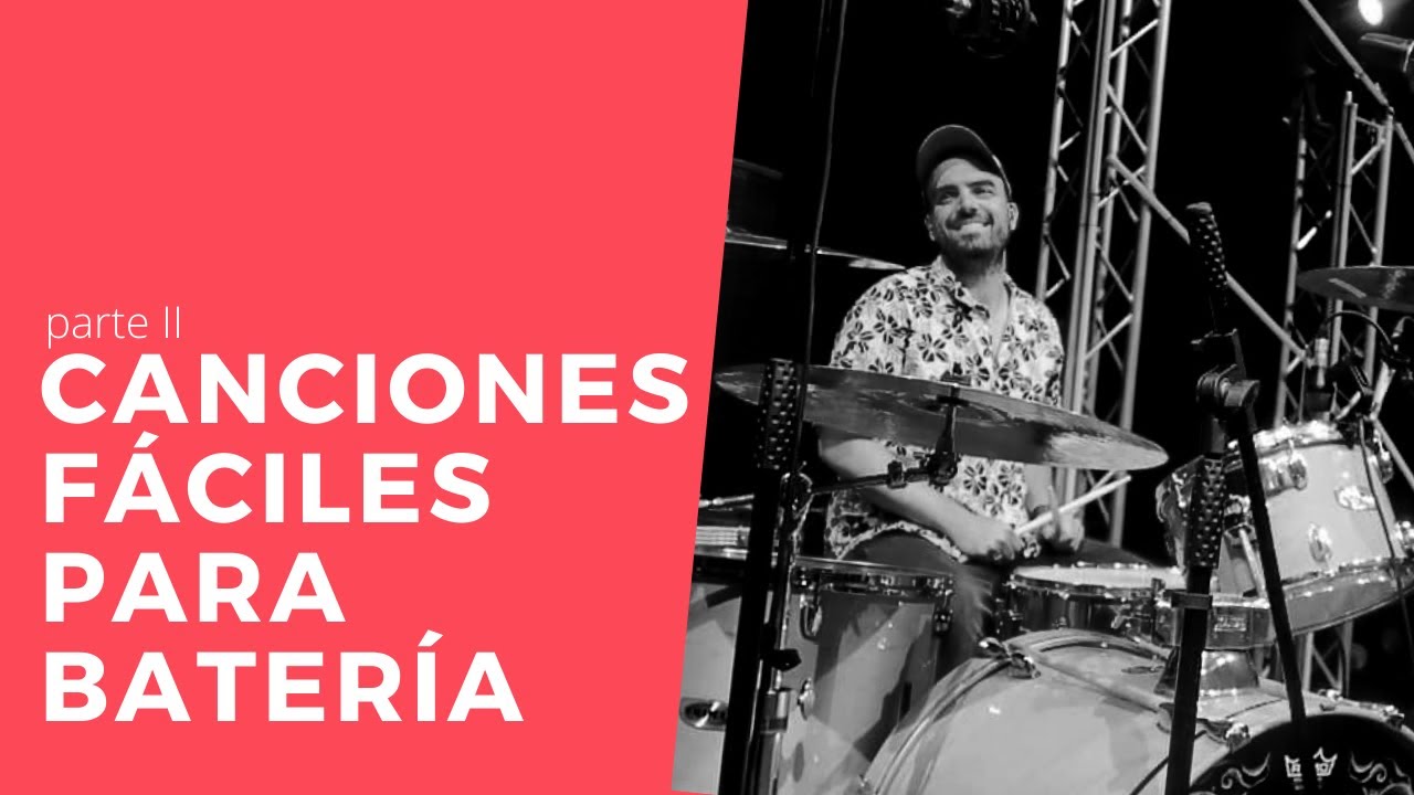 CANCIONES FACILES para BATERÍA parte 2 - Aprende a tocar la batería #73