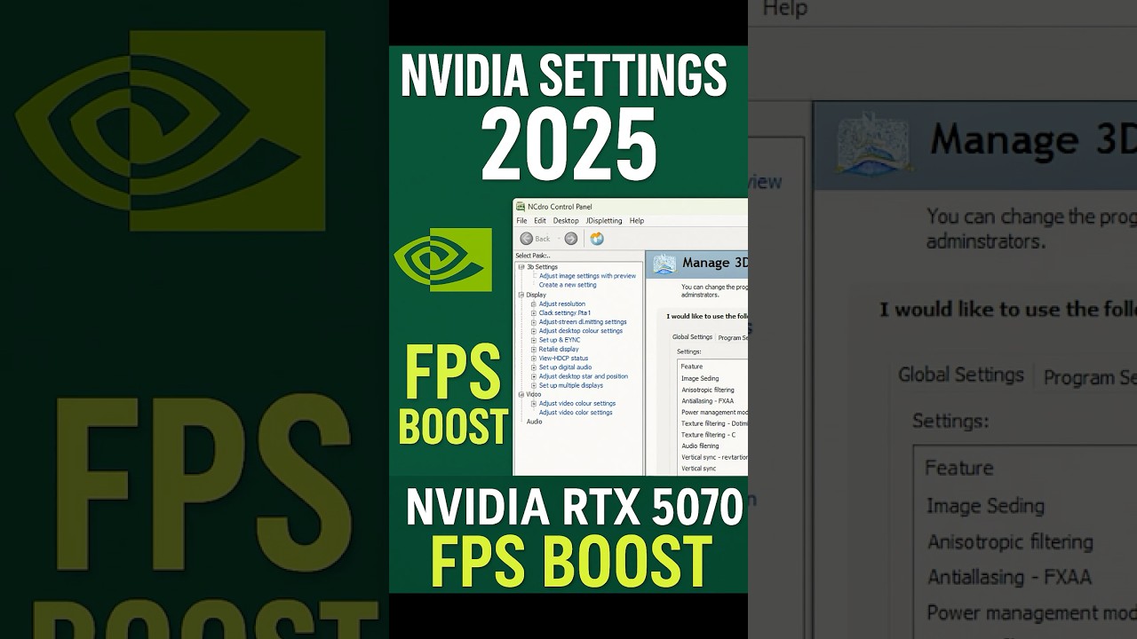 Best Nvidia Settings for FPS Boost and low input lag 2025! Nvidia RTX 5070
