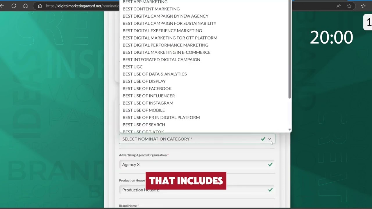Digital Marketing Award 2024 | Nomination Submission Process