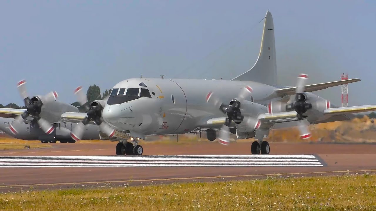 Lockheed P-3C German Navy Marine @ RIAT-2022 : Takeoff up Close (4K)