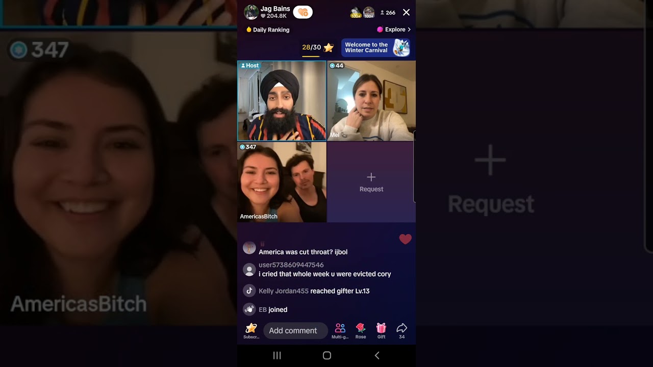 Pt 1 of 2 BB25 Jag some of his tiktok live with Cory & 🇺🇸,& a fan.Chat about BB & more 28/12/23 😆❤