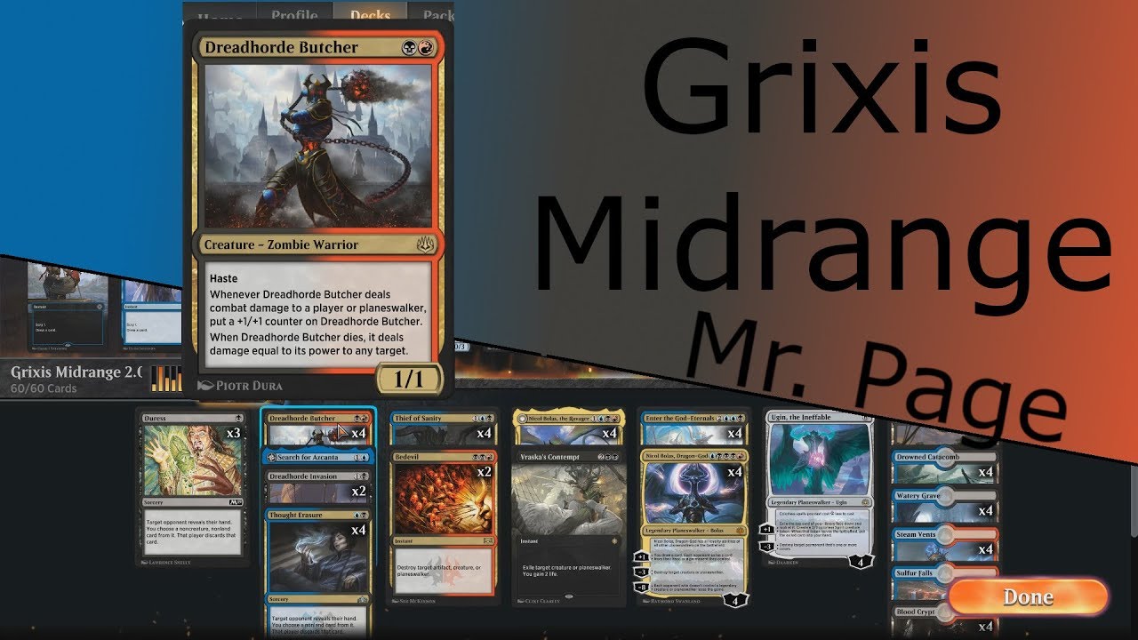 [Magic Arena] Grixis Midrange - Best of 3 - War of the Spark Standard