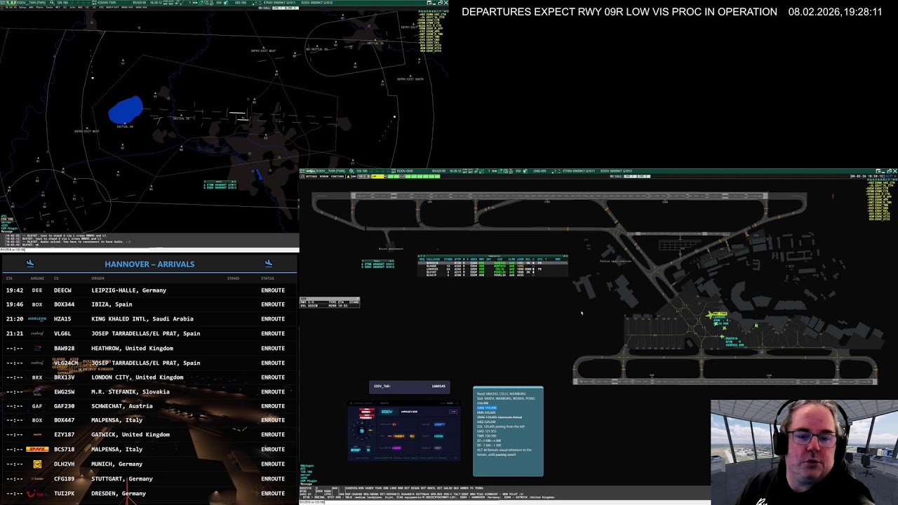 ATC | Hannover Tower | VATSIM | 4k