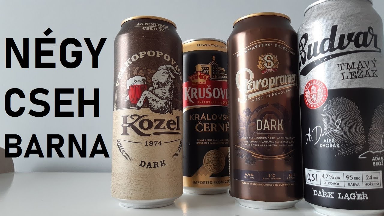 Sörteszt: Négy cseh barna (Kozel, Budvar, Krusovice, Staropramen)