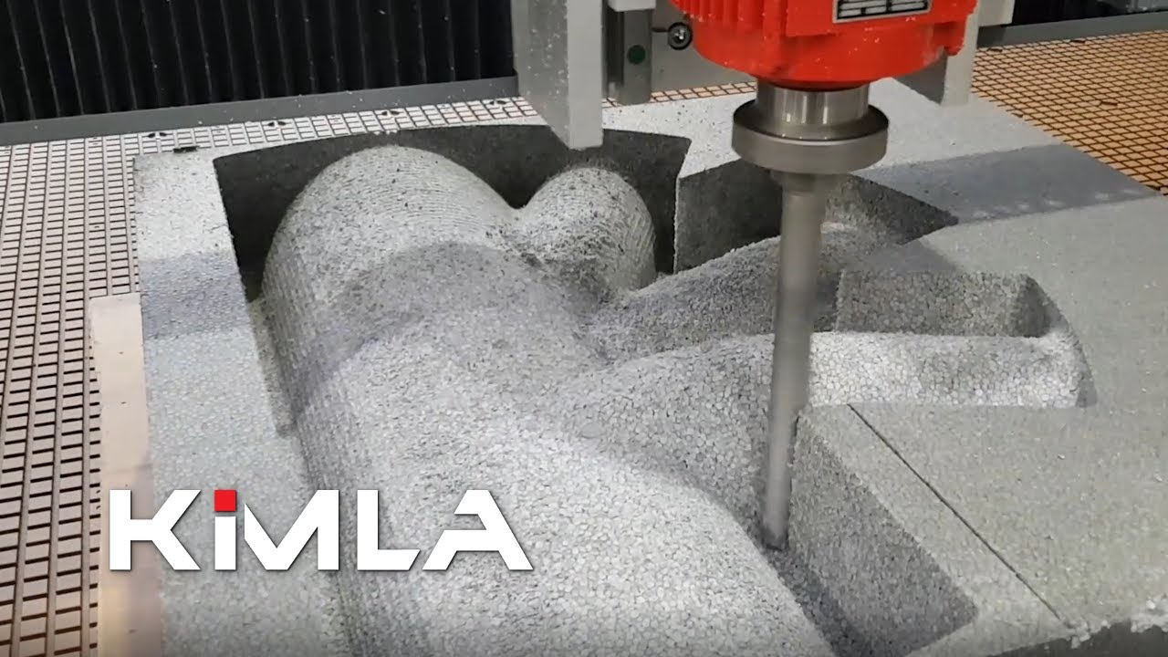 Frezowanie styropianu 3D na przemysłowym ploterze frezującym Kimla BPF 2660 HSM