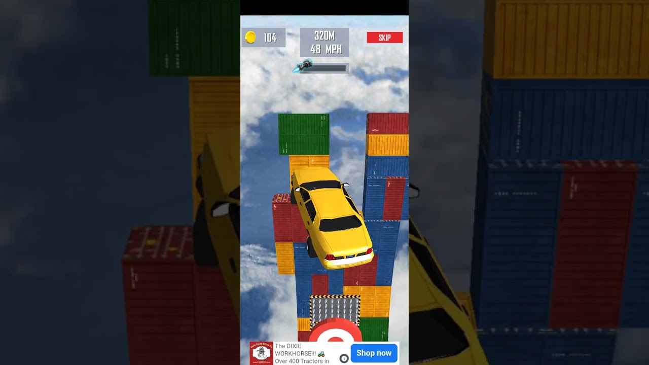 Fast car jumps 