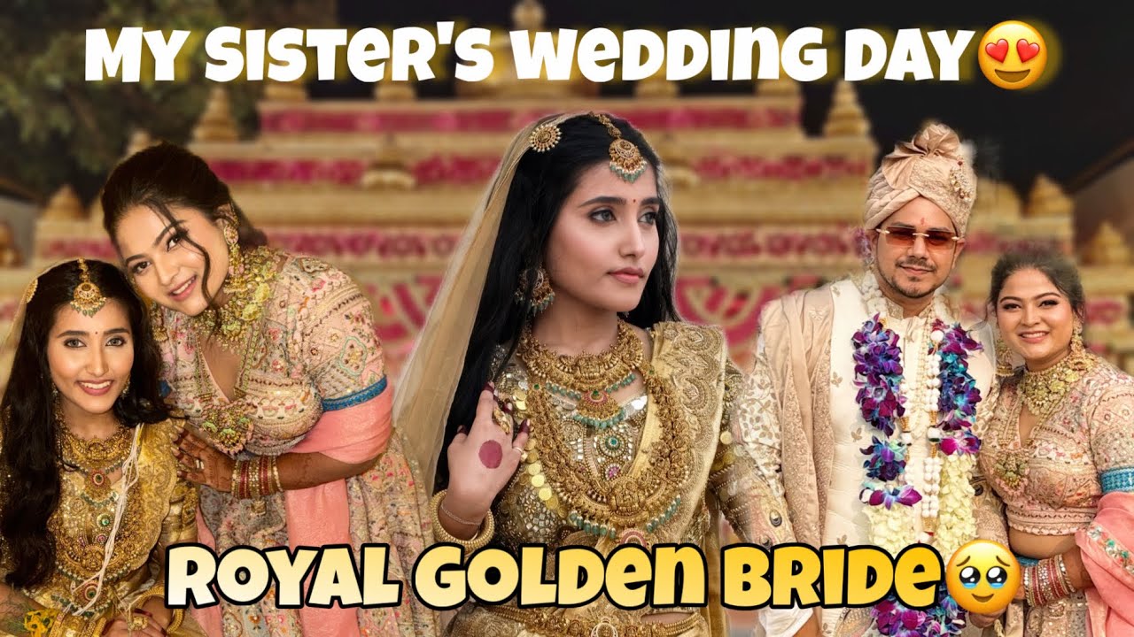 My Sister’s Wedding Day😍Dream Bridal Pure Gold Look Complete🥹||ବରଯାତ୍ରୀ ଡାନ୍ସ💃🏻#jyotirmayeeofficial 