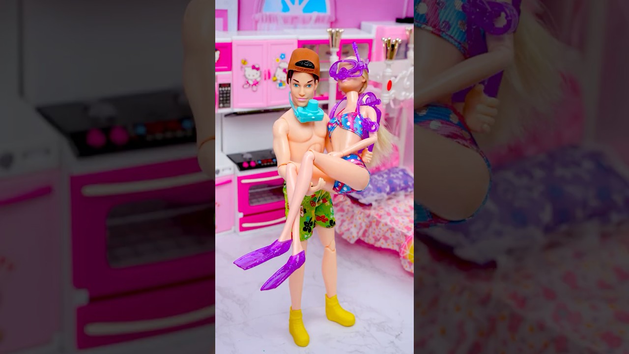 Satisfying Unboxing Barbie Scuba Diving Playset, ASMR Video #shorts