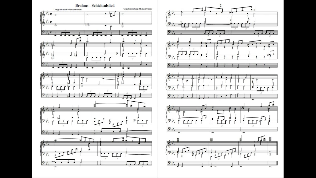 Johannes Brahms-Schicksalslied op. 54 (Ausschnitt) - Orgeltranskription von Michael Stenov