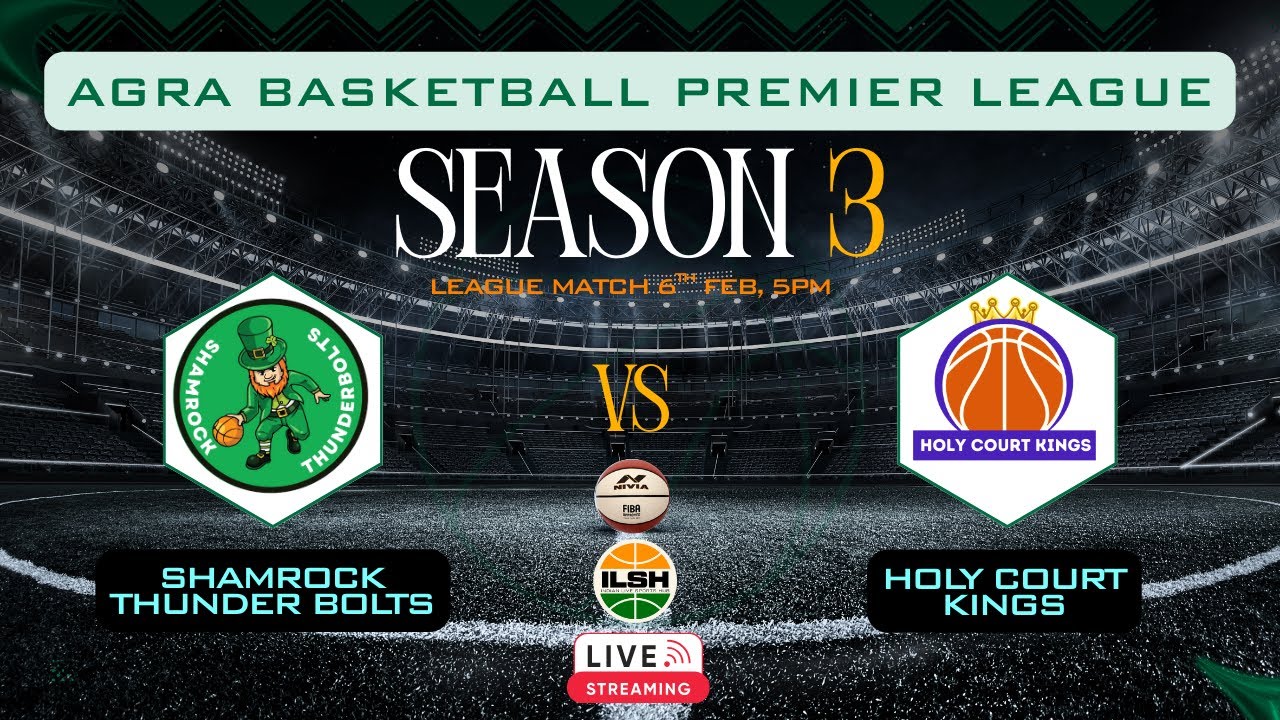 SHAMROCK THUNDER BOLTS vs HOLY COURT KINGS || Agra Basketball Premier League Season 3 #livestream