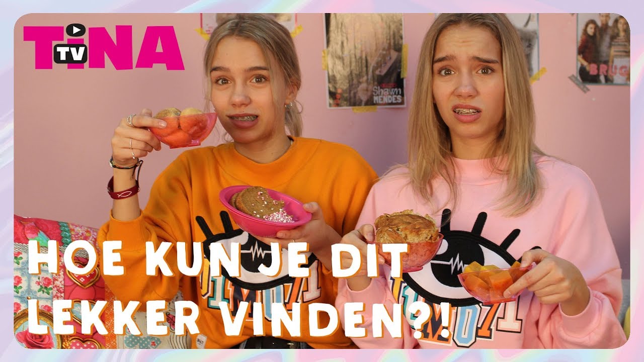 LISA & LENA PROEVEN NEDERLANDSE SNACKS DEEL 2 | LISA & LENA TASTE DUTCH SNACKS PART 2  | TinaTV