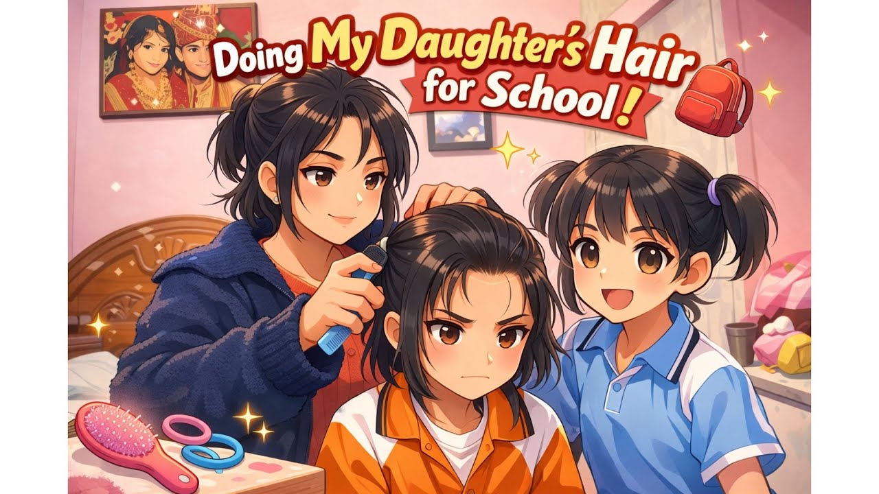 Day -17 daily vlog doing my daughters hair for schoo🙍‍♀️#youtube #vlog #dailyvlog #day17 #trending 