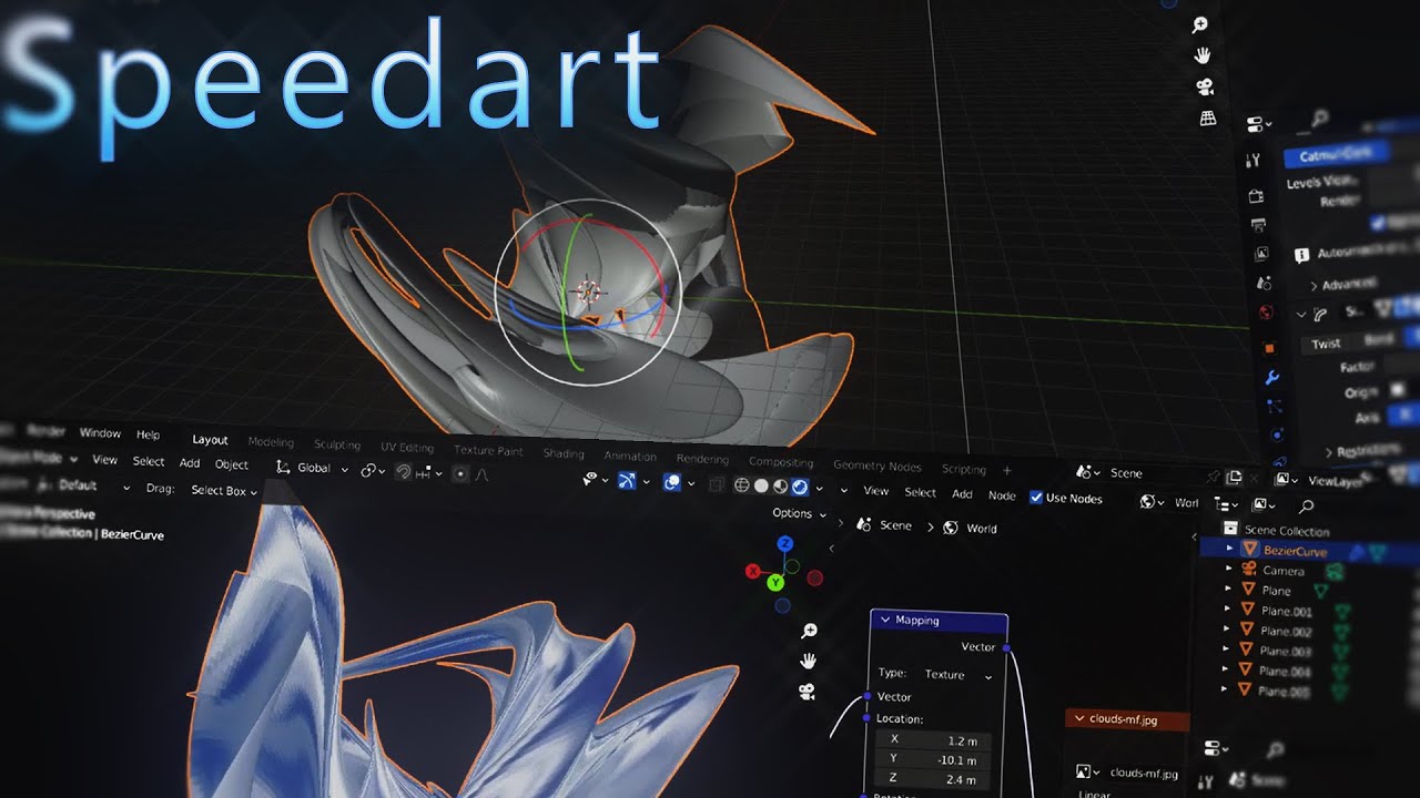 "Sky Fracture" Metalheart Speedart | Blender + Photoshop