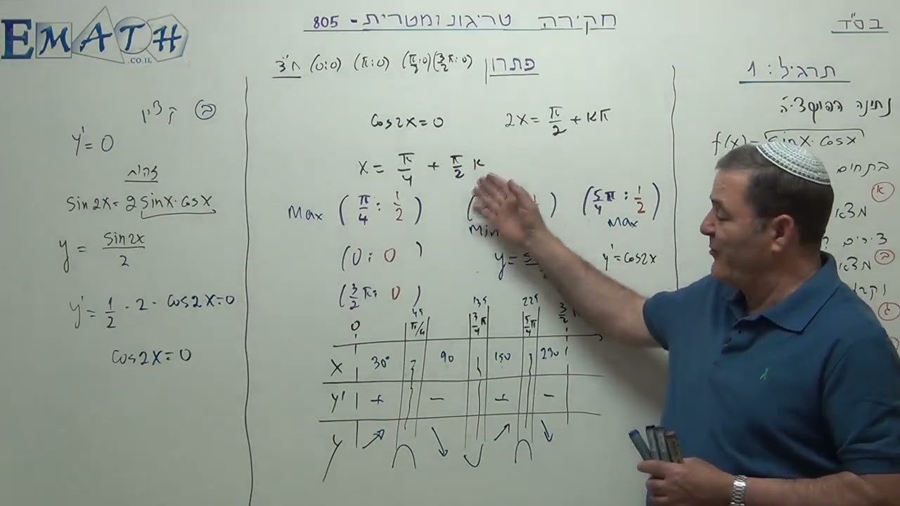 פונקציות טריגונומטריות - תרגיל בגרות 1