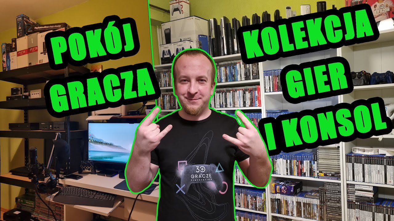 Pokój gracza oraz moja kolekcja gier i konsol.