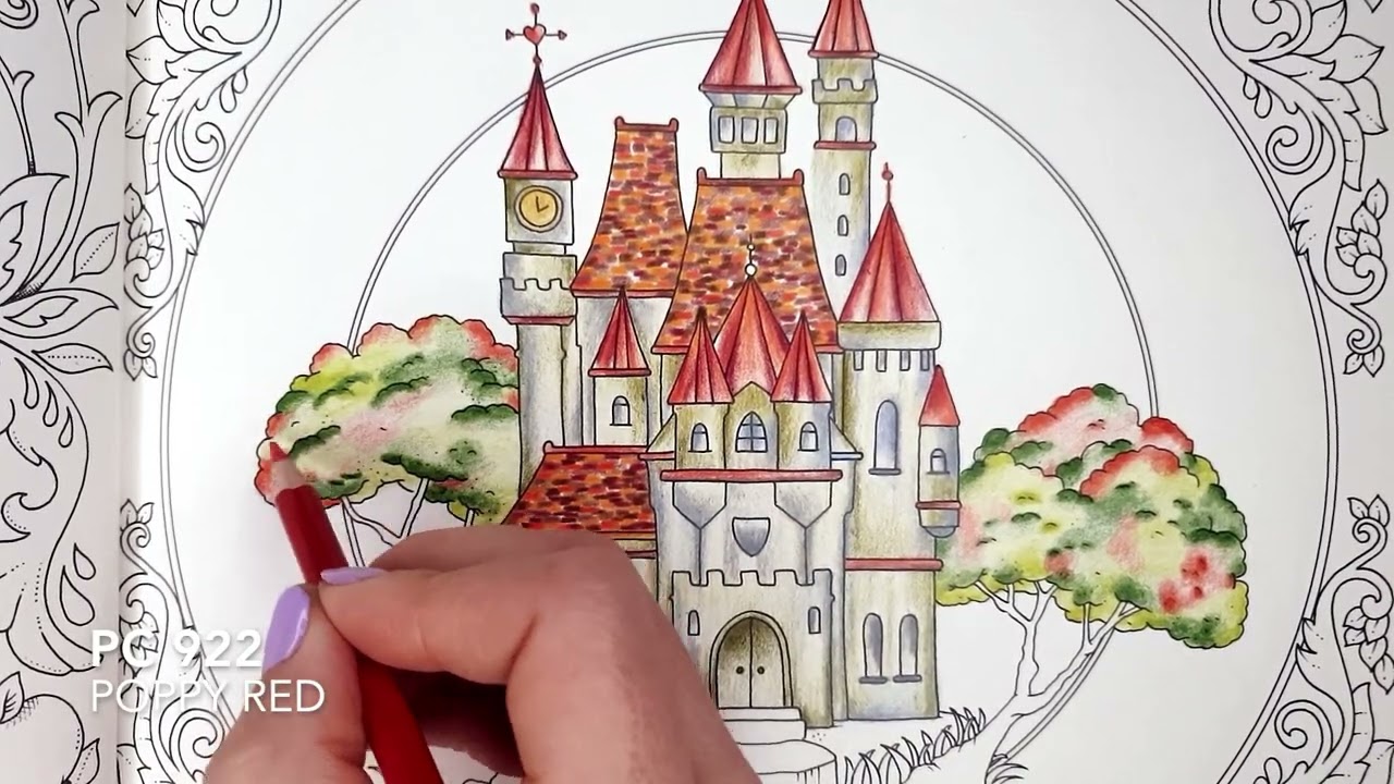 Worlds of Wonder by Johanna Basford, Castle coloring, Prismacolor