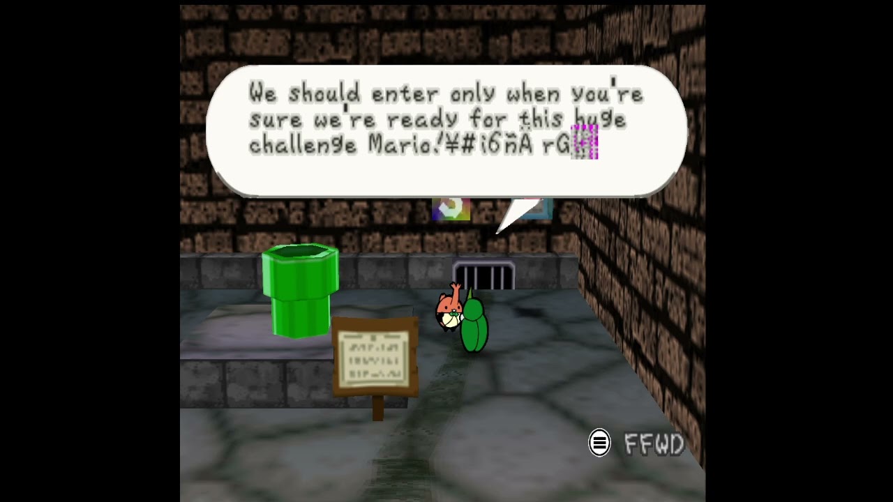 Paper Mario TTYD 64 Glitched Goombario Text
