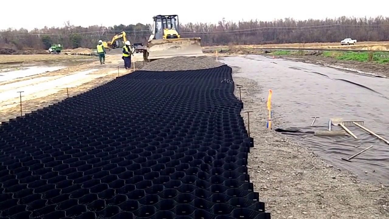 GEOWEB&reg; Geocells Infilled with a Bulldozer