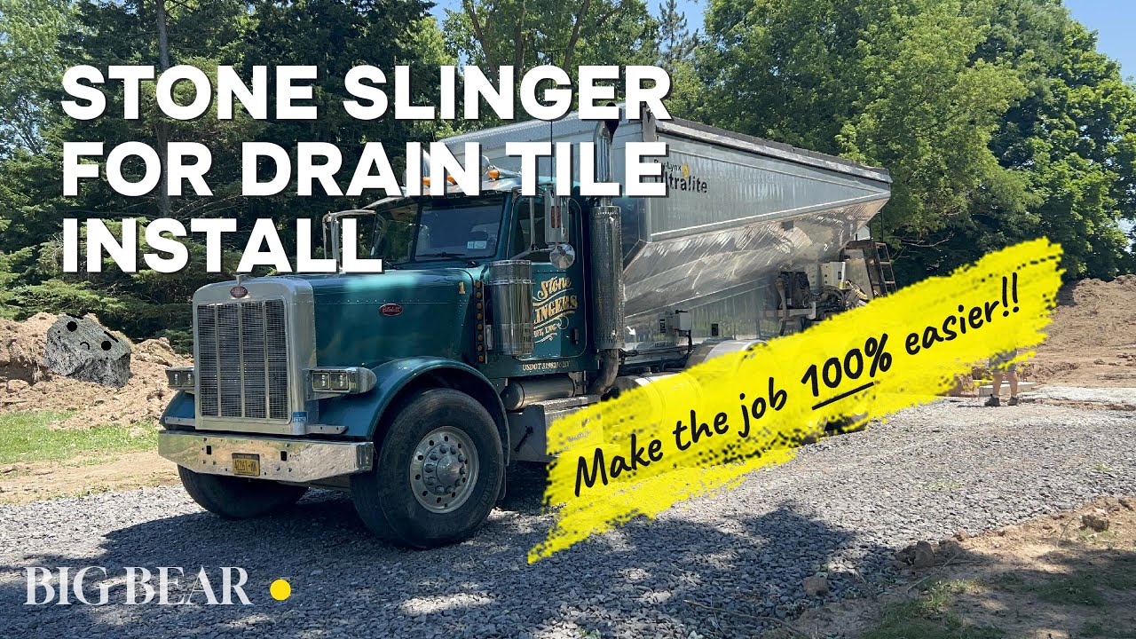 Stone Slinger For Concrete Foundation French Drain Tile Install - DIY House Build