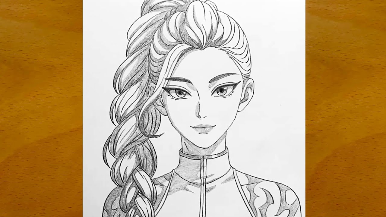 Anime Sketch || How to Draw Rumi from KPOP Demon Hunters || Easy Anime Drawing for Beginners