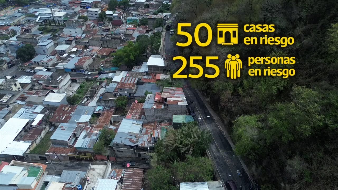 Así es el socavón en la colonia Santa Rosita, zona 16, y que pone en riesgo más de 50 viviendas