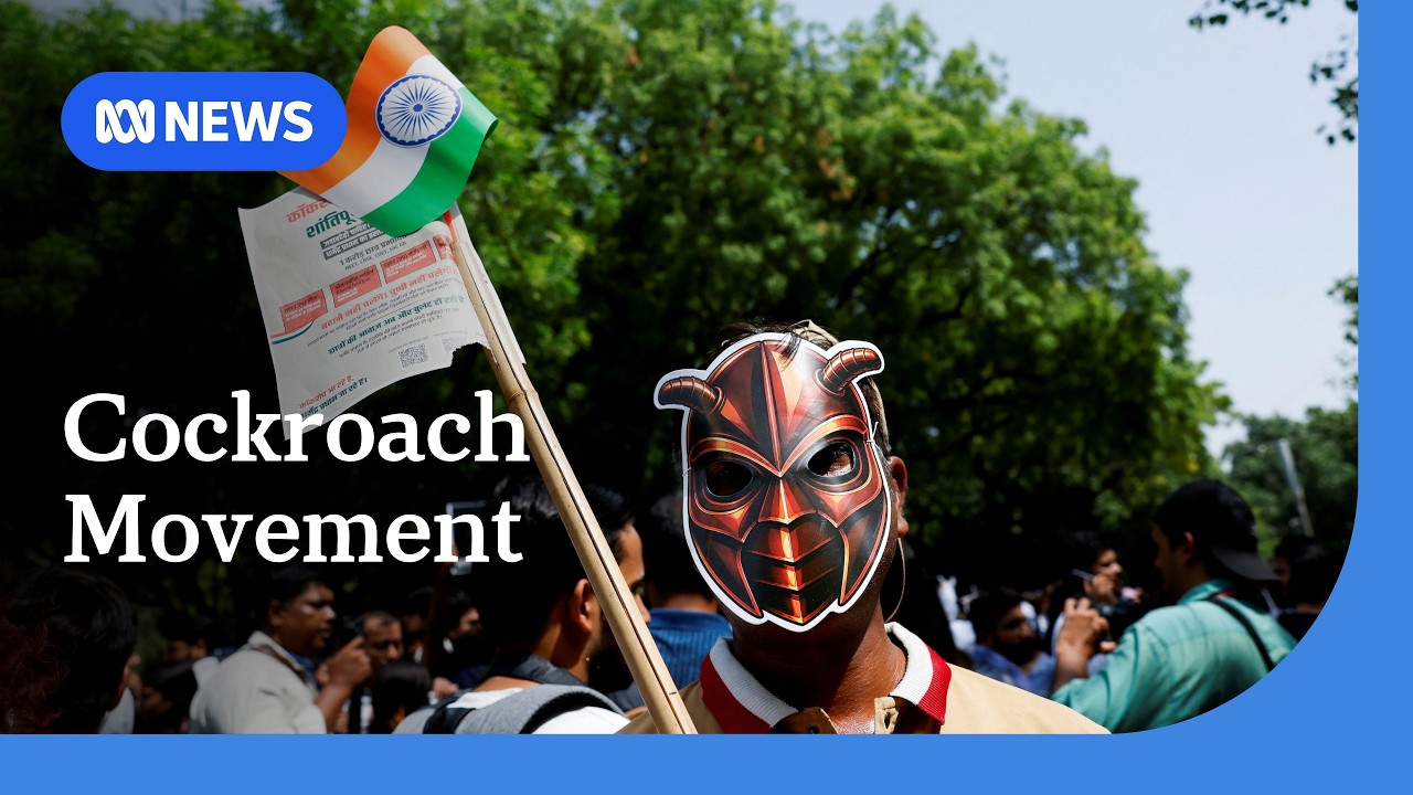 India's 'cockroach' youth political movement takes to the streets in Delhi | ABC NEWS