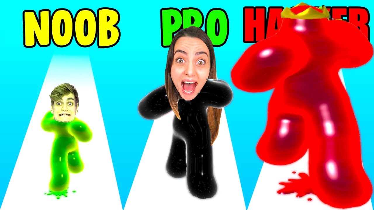 NOOB vs PRO vs HACKER su BLOB RUN 3D! DIVENTA UNO SLIME GIGANTE PER VINCERE! Dani e Robbi