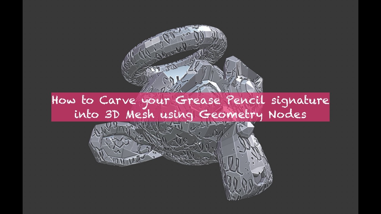 BSLIVE Carving Grease Pencil Scatter Into 3D Mesh Surface